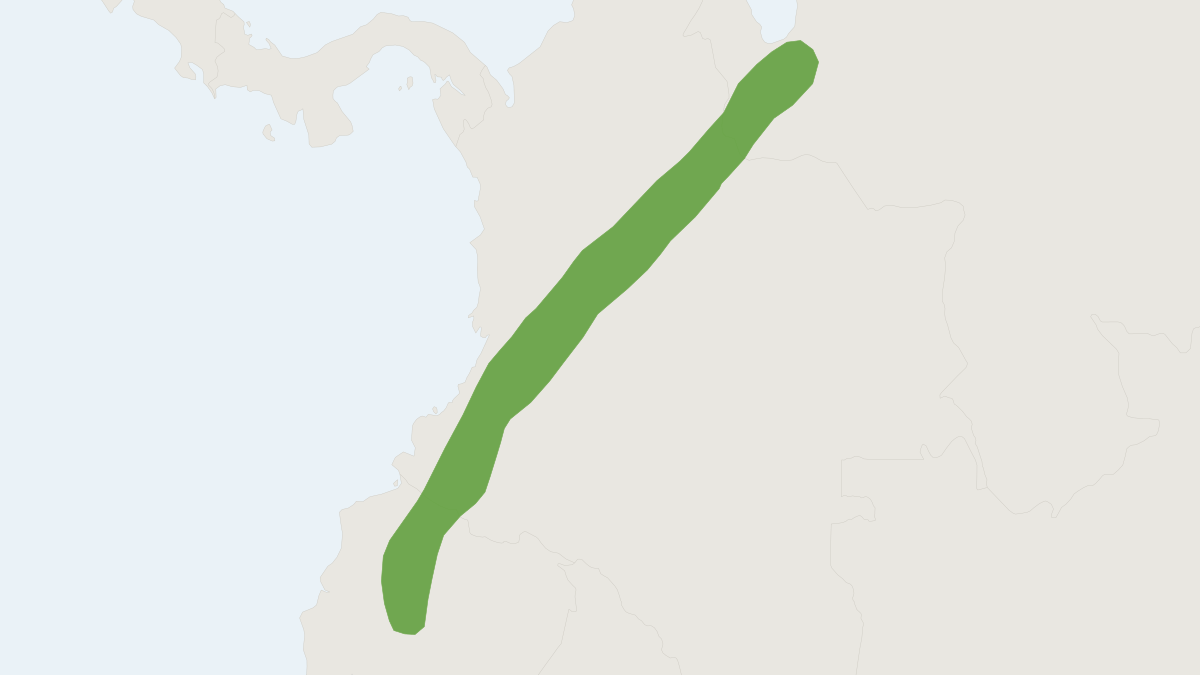 Range map of the Crab-eating Rat (Ichthyomys hydrobates)