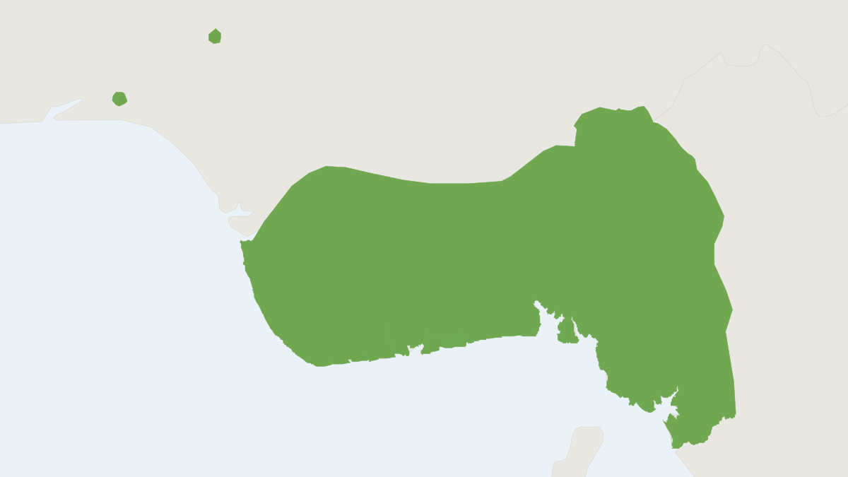 Range map of the Crested Genet (Genetta cristata)