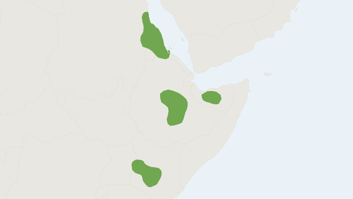 Range map of the Crested Rat (Lophiomys imhausi)