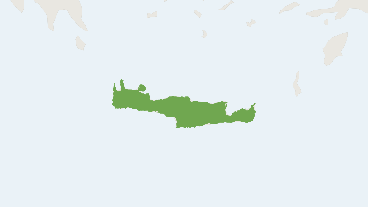 Range map of the Crete Spiny Mouse (Acomys minous) covering Greece