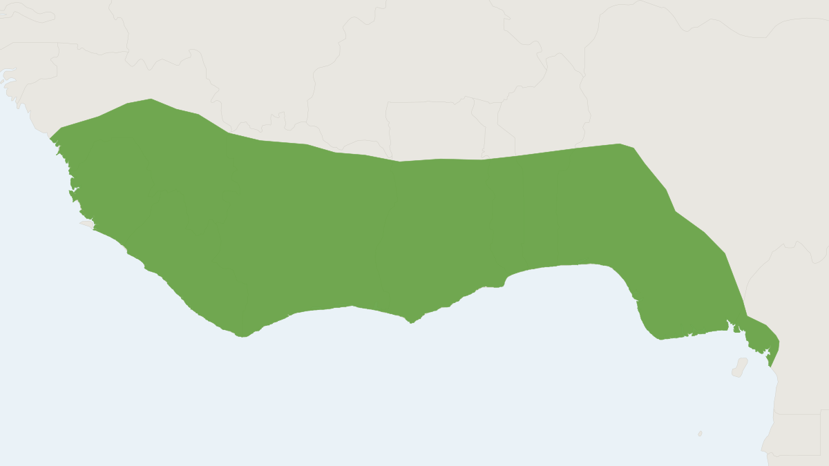 Range map of the Crosse's Shrew (Crocidura crossei)