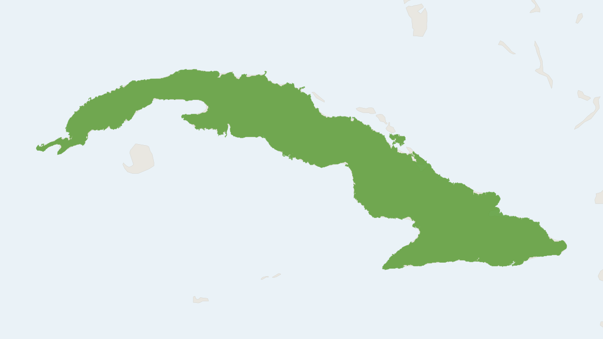 Range map of the Cuban Yellow Bat (Lasiurus insularis)