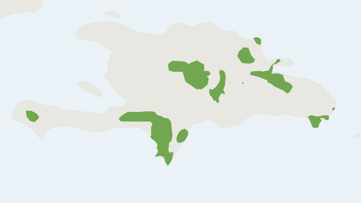 Range map of the Cuvier's Hutia (Plagiodontia aedium)