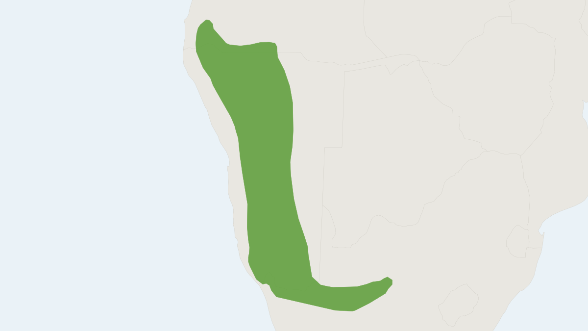 Range map of the Damara Horseshoe Bat (Rhinolophus damarensis)