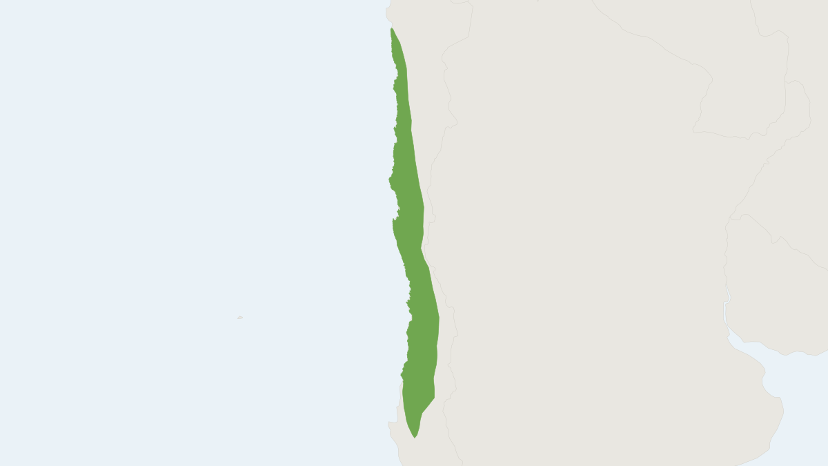 Range map of the Darwin's Leaf-eared Mouse (Phyllotis darwini)