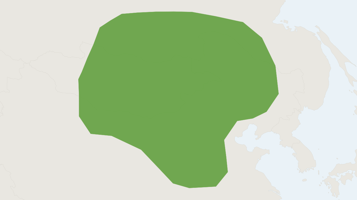 Range map of the Daurian Hedgehog (Mesechinus dauuricus)