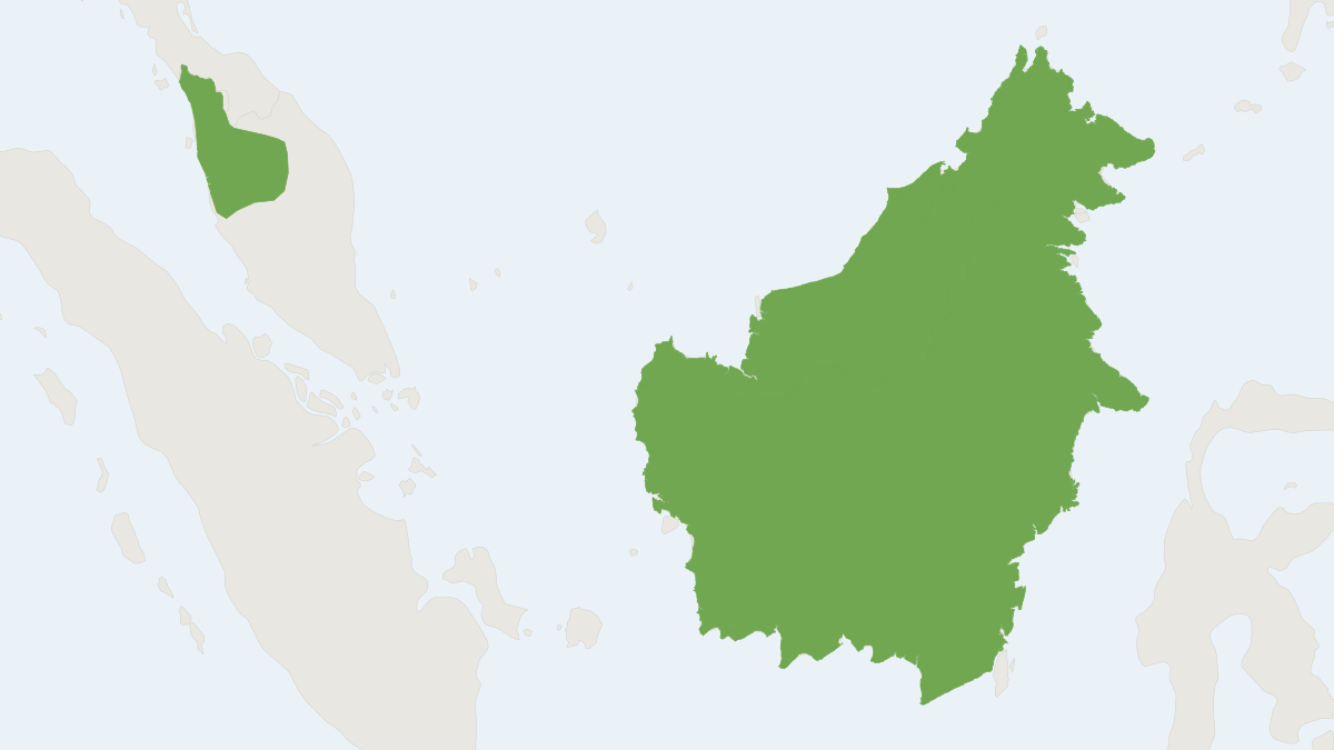 Range map of the Dayak Leaf-nosed Bat (Hipposideros dyacorum)