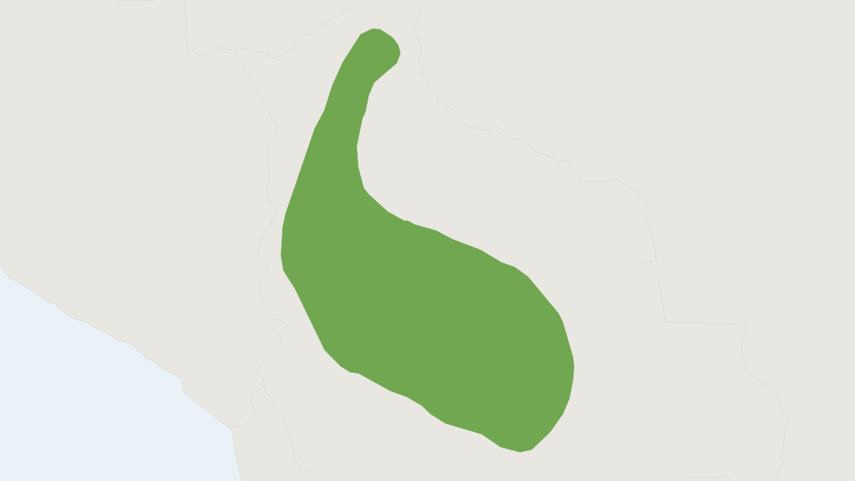 Range map of the Day's Grass Mouse (Akodon dayi) covering Bolivia, Brazil and Peru