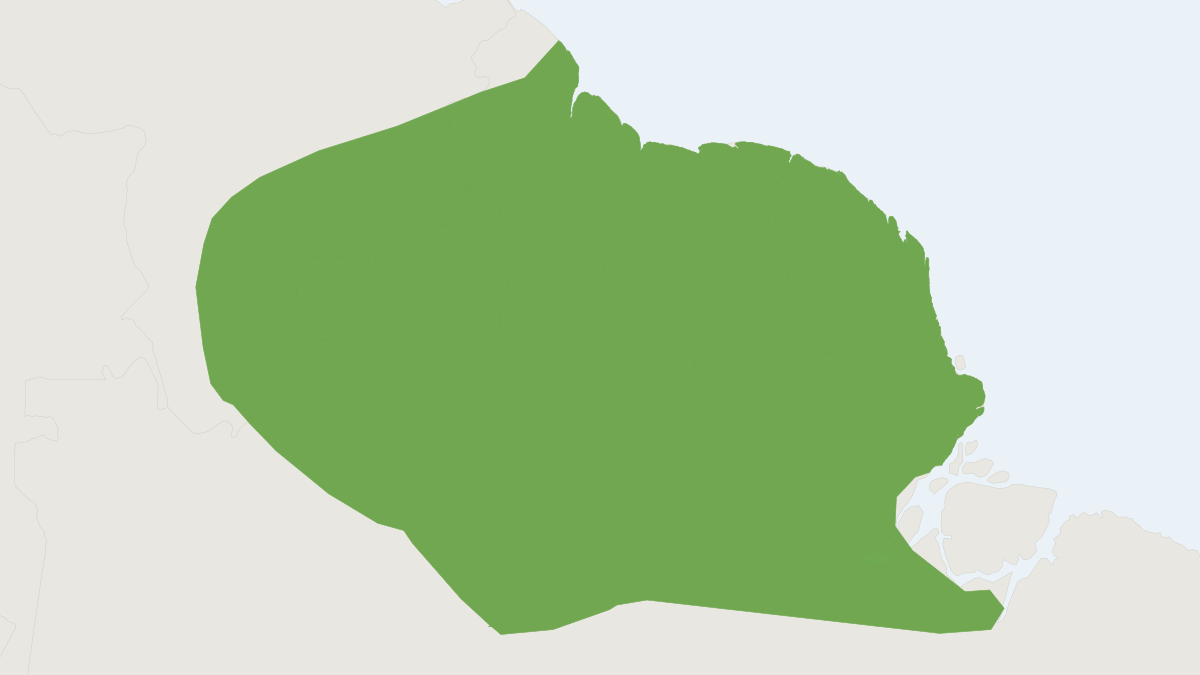 Range map of the Delicate Slender Mouse Opossum (Marmosops parvidens)