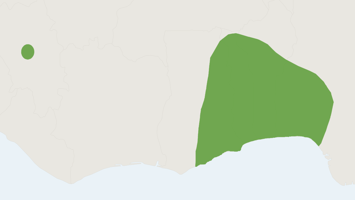 Range map of the Deroo's Mouse (Praomys derooi)