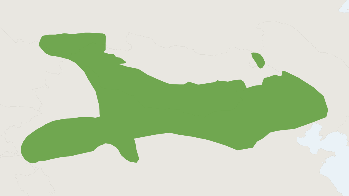 Range map of the Desert Hamster (Phodopus roborovskii)