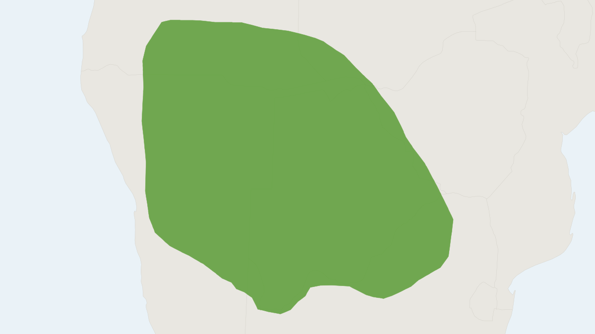 Range map of the Desert Pygmy Mouse (Mus indutus)