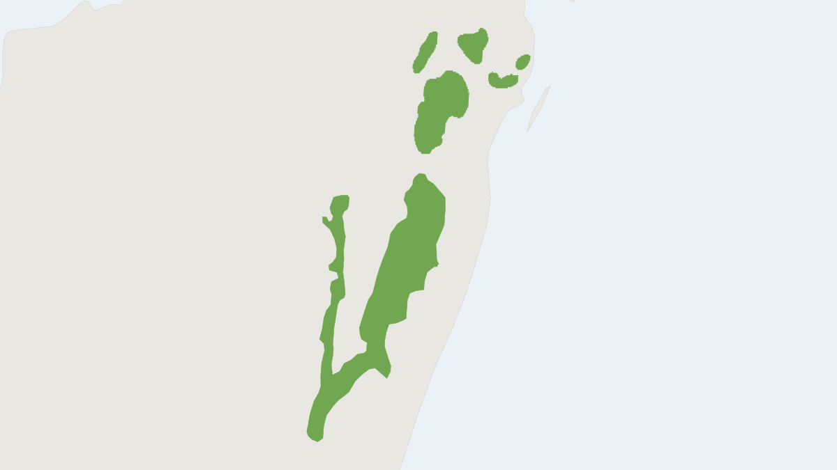 Range map of the Diademed Sifaka (Propithecus diadema)