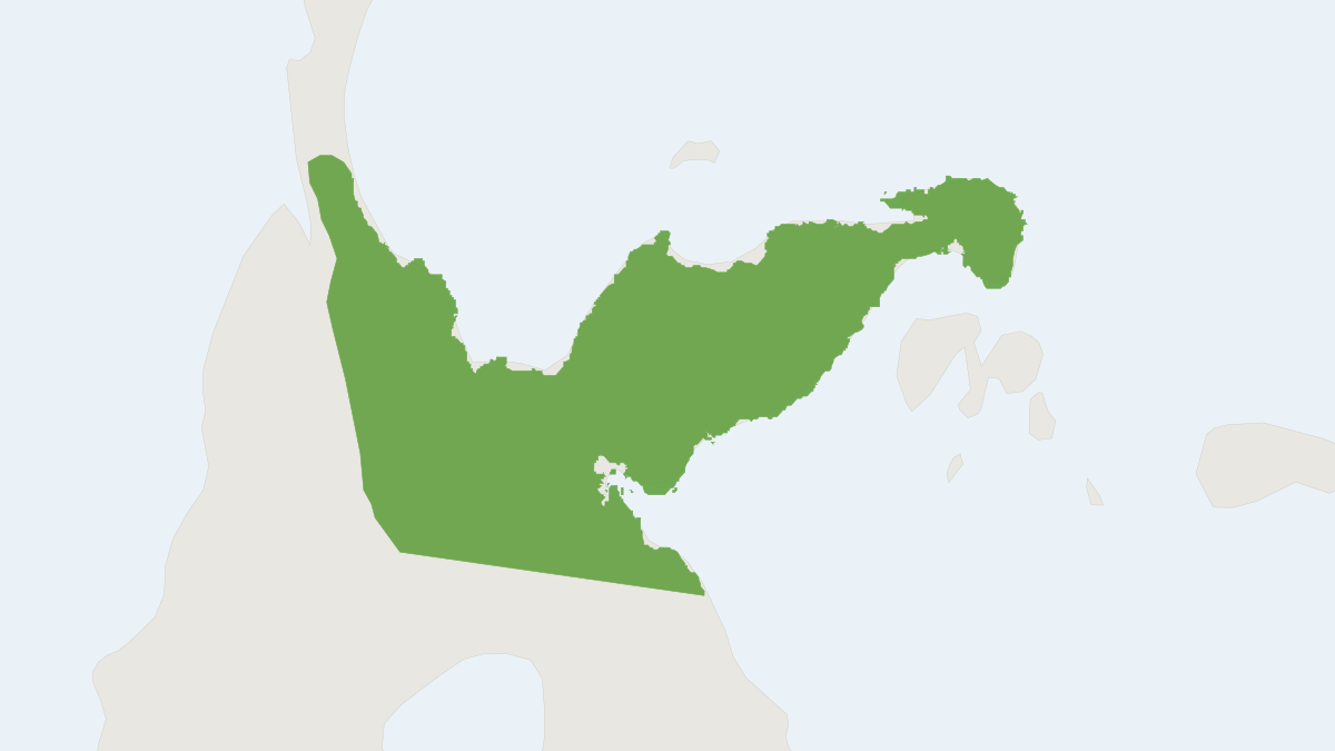 Range map of the Dian's Tarsier (Tarsius dentatus)