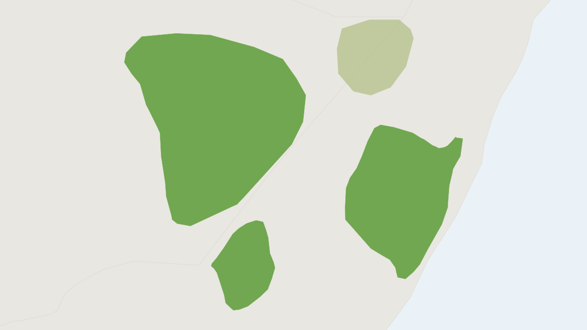 Range map of the Dibatag (Ammodorcas clarkei) covering Ethiopia and Somalia