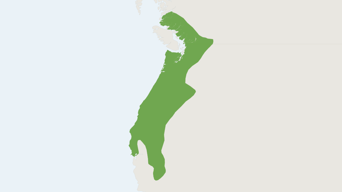 Range map of the Douglas's Squirrel (Tamiasciurus douglasii)