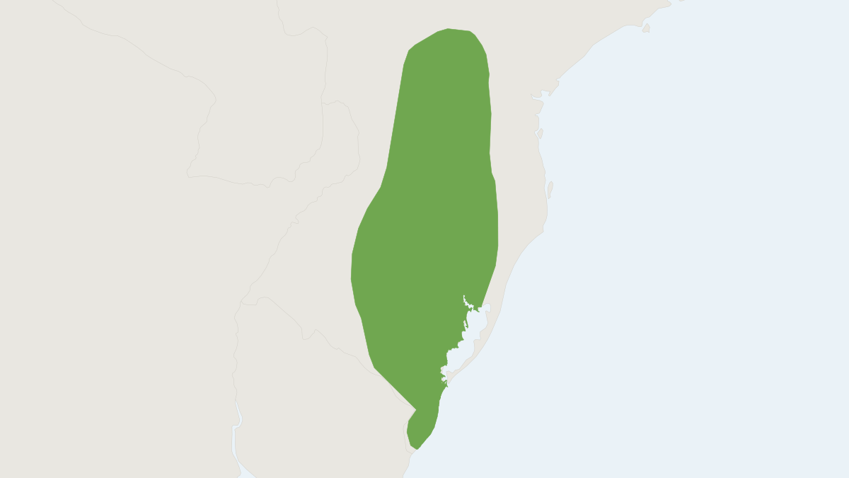 Range map of the Drab Atlantic Tree Rat (Phyllomys dasythrix)