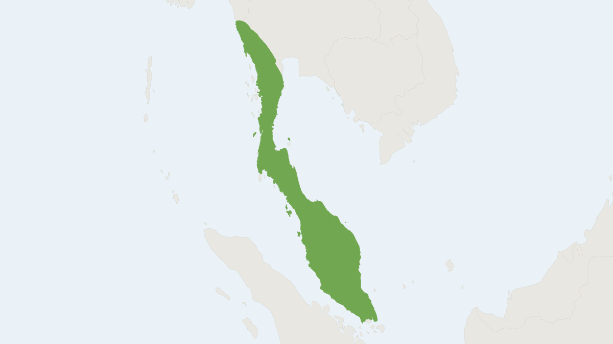 Range map of the Dusky Langur (Trachypithecus obscurus)