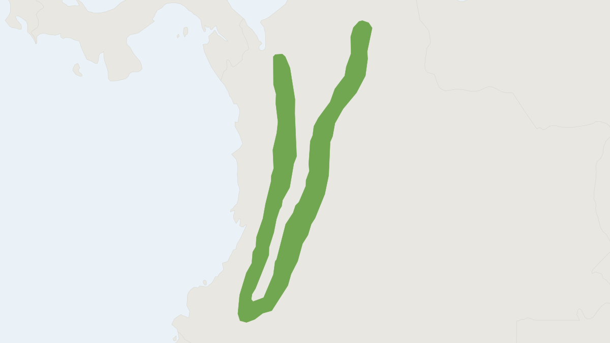 Range map of the Dusky Montane Mouse (Handleyomys fuscatus) covering Colombia