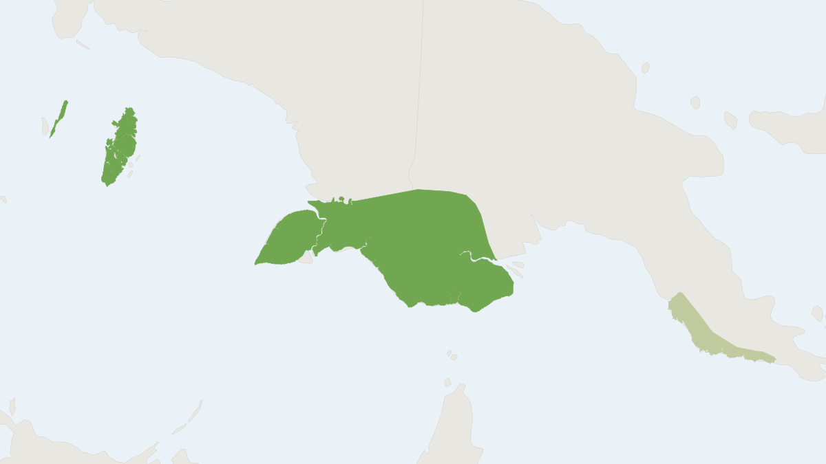 Range map of the Dusky Pademelon (Thylogale brunii)