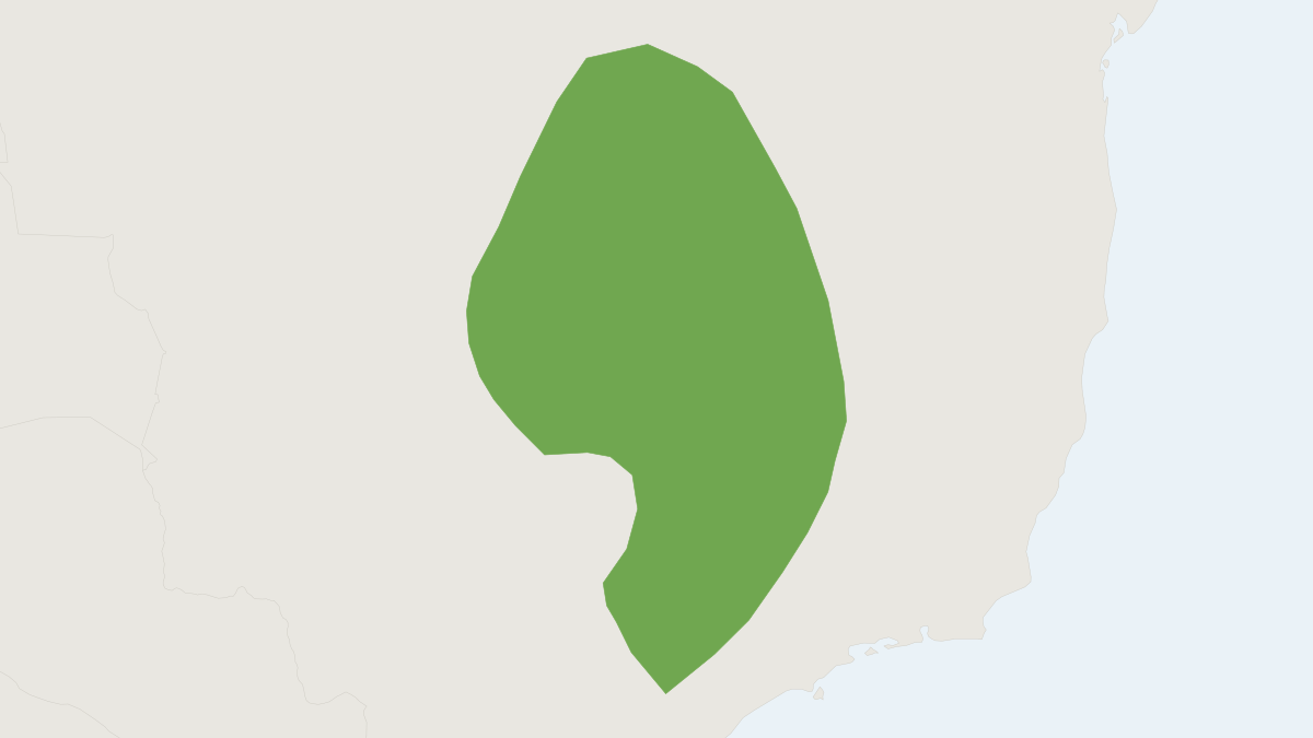 Range map of the Dwarf Fat-tailed Mouse Opossum (Thylamys velutinus)