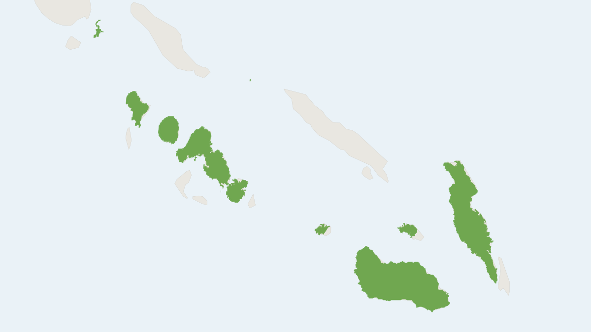 Range map of the Dwarf Flying Fox (Pteropus woodfordi)