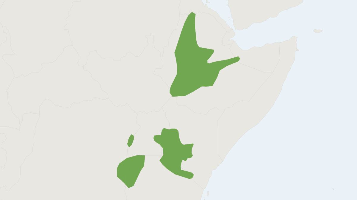 Range map of the East African Mole Rat (Tachyoryctes splendens)