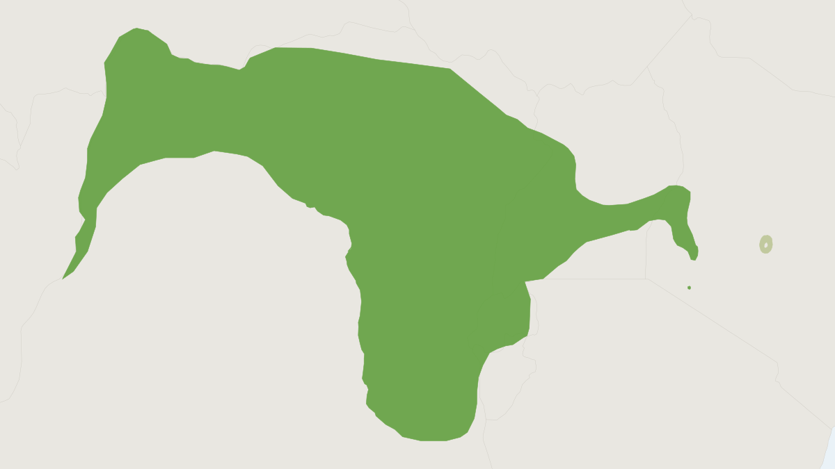 Range map of the East African Potto (Perodicticus ibeanus)