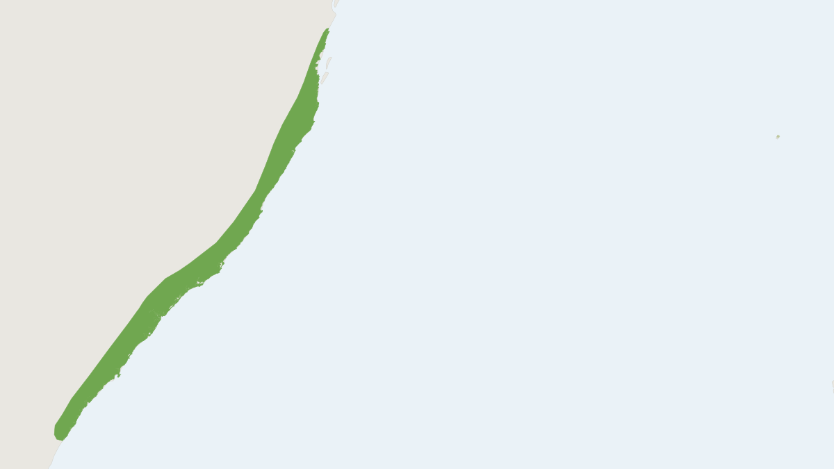 Range map of the East-coast Free-tailed Bat (Micronomus norfolkensis)