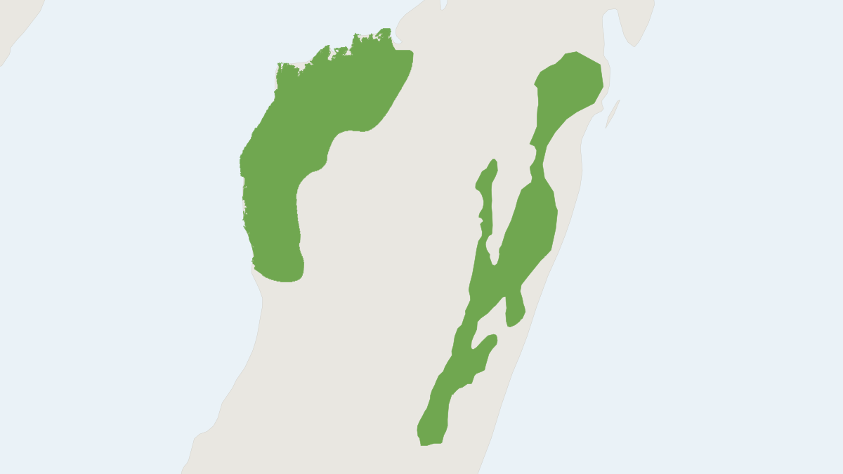Range map of the Eastern Lesser Bamboo Lemur (Hapalemur griseus)