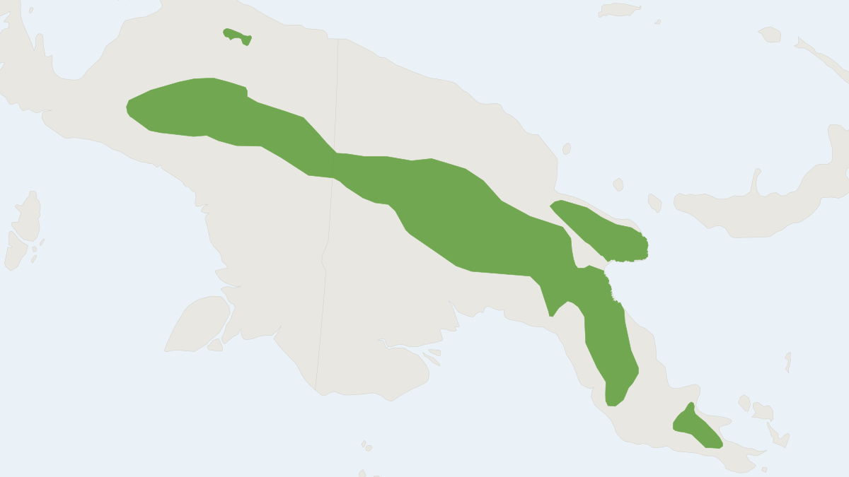 Range map of the Eastern Long-beaked Echidna (Zaglossus bartoni)