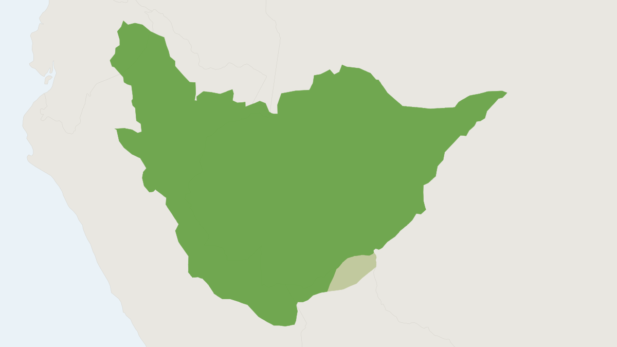 Range map of the Eastern Pygmy Marmoset (Cebuella niveiventris)
