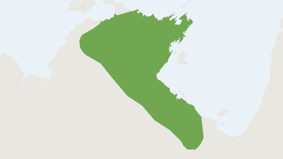 Range map of the Eastern Short-eared Rock-wallaby (Petrogale wilkinsi)