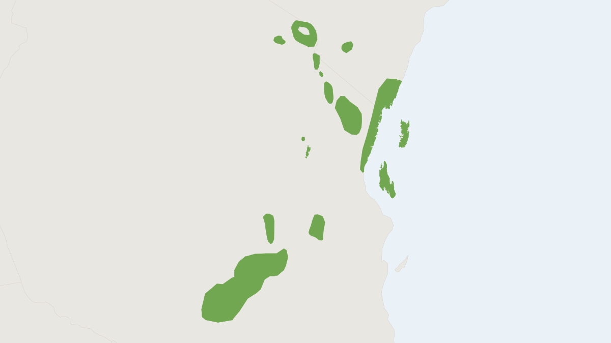 Range map of the Eastern Tree Hyrax (Dendrohyrax validus)