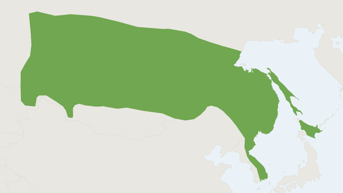 Range map of the Eastern Water Bat (Myotis petax)