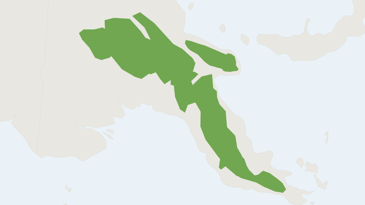 Range map of the Eastern White-eared Giant Rat (Hyomys goliath)