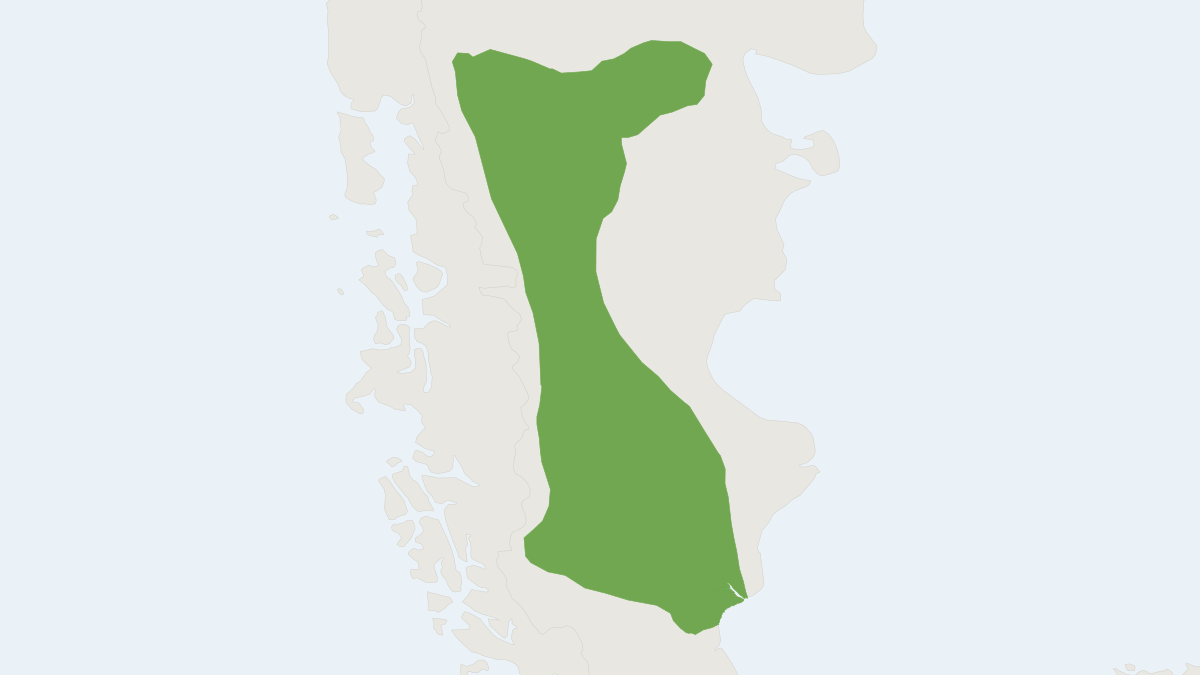 Range map of the Edwards's Long-clawed Mouse (Notiomys edwardsii)