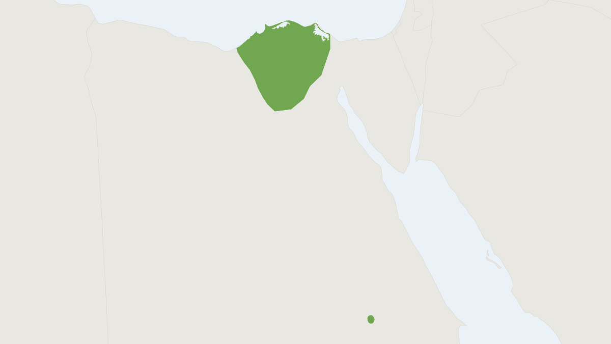 Range map of the Egyptian Weasel (Mustela subpalmata)