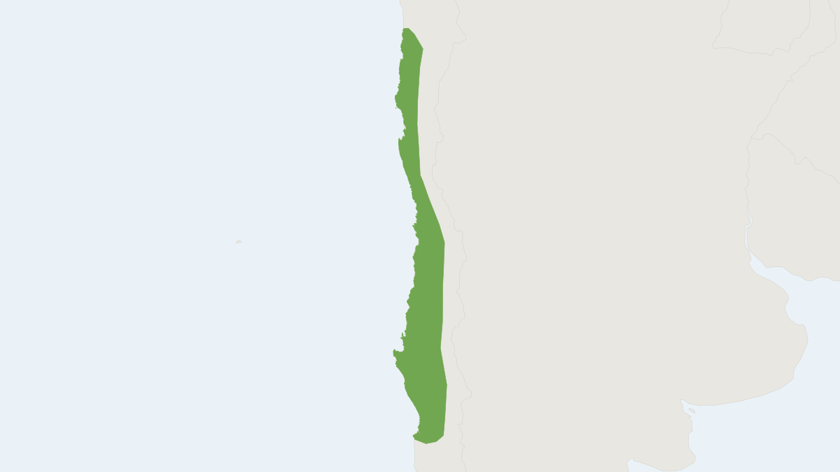 Range map of the Elegant Fat-tailed Mouse Opossum (Thylamys elegans)