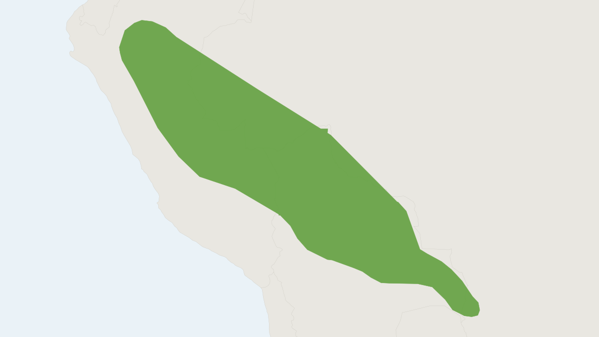 Range map of the Elegant Rice Rat (Euryoryzomys nitidus)