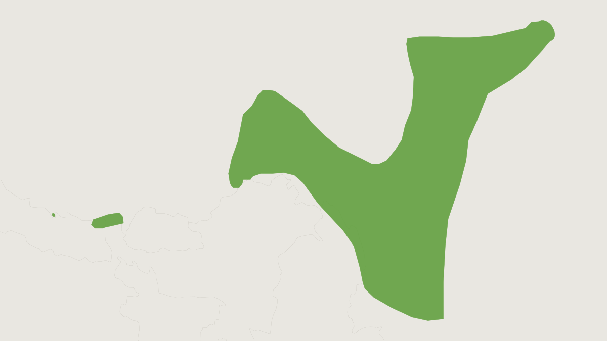 Range map of the Elegant Water Shrew (Nectogale elegans)