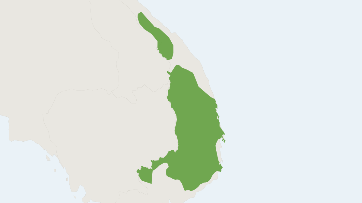 Range map of the Elliot’s Silver Langur (Trachypithecus margarita)
