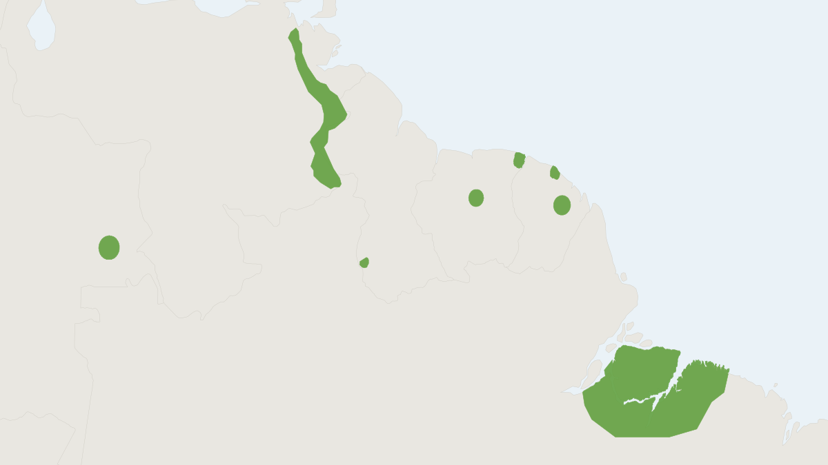 Range map of the Emilia's Gracile Opossum (Gracilinanus emiliae)