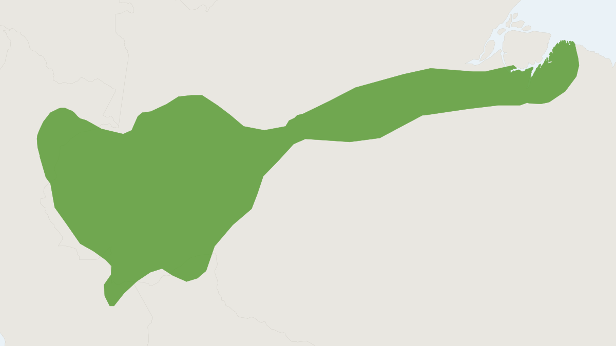 Range map of the Emilia's Short-tailed Opossum (Monodelphis emiliae)