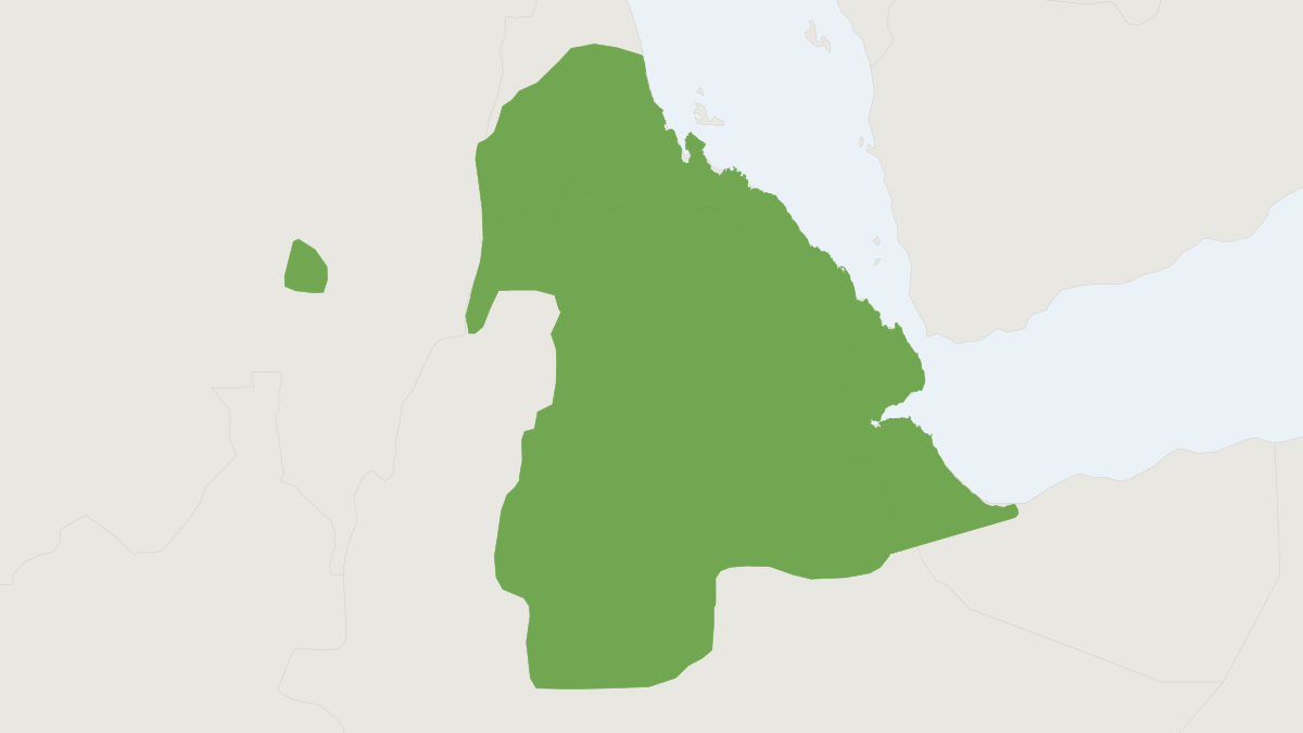Range map of the Ethiopian Genet (Genetta abyssinica)