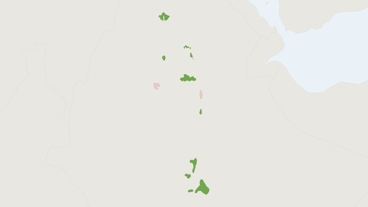 Range map of the Ethiopian Wolf (Canis simensis) covering Ethiopia