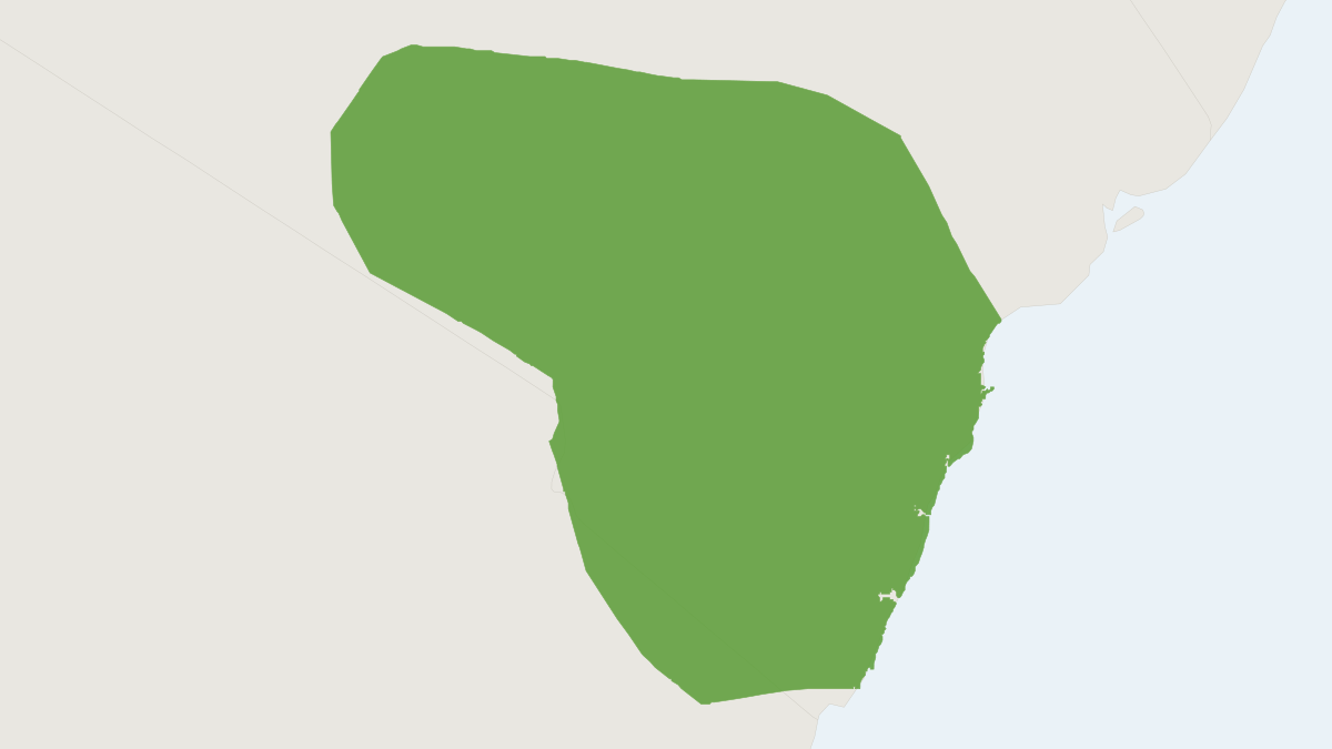 Range map of the Fiery Spiny Mouse (Acomys ignitus) covering Ethiopia, Kenya and Somalia