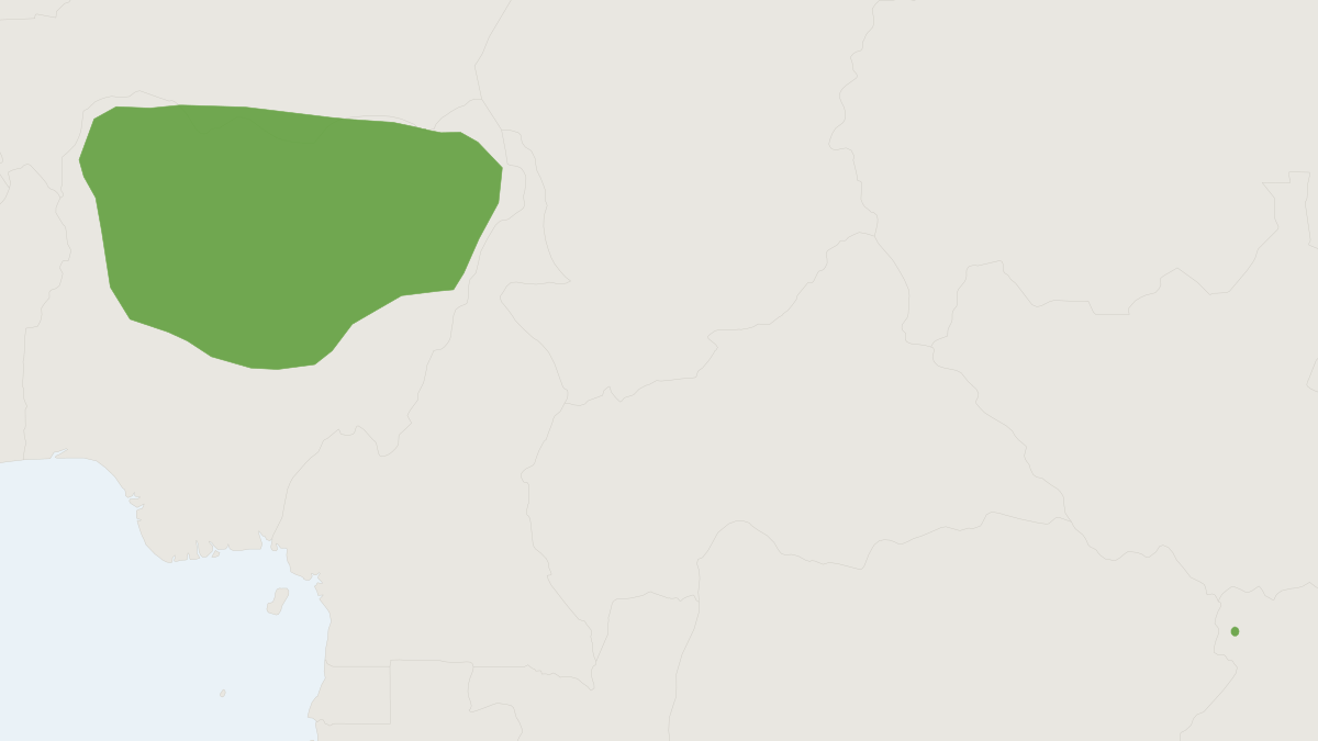 Range map of the Flat-headed Shrew (Crocidura planiceps)