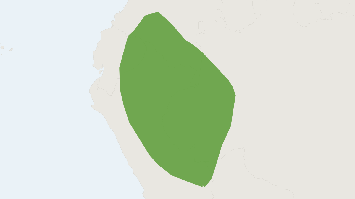 Range map of the Foothill Arboreal Rice Rat (Oecomys superans)