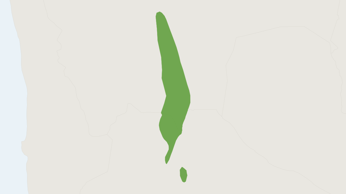 Range map of the Forest Grass Mouse (Akodon sylvanus) covering Argentina and Bolivia